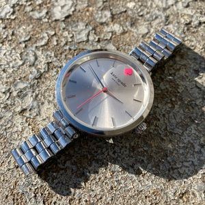 Kate Spade Silver Stainless Steel Women’s Watch for XS Wrist Pink Spade